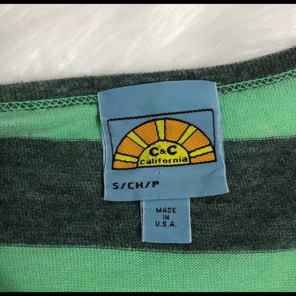 C&C California Green Striped Long Sleeved Dress S - Picture 4 of 4